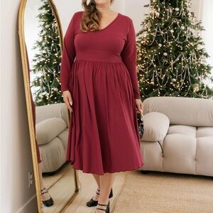 NWT XL Smash + Tess burgundy Leah midi dress